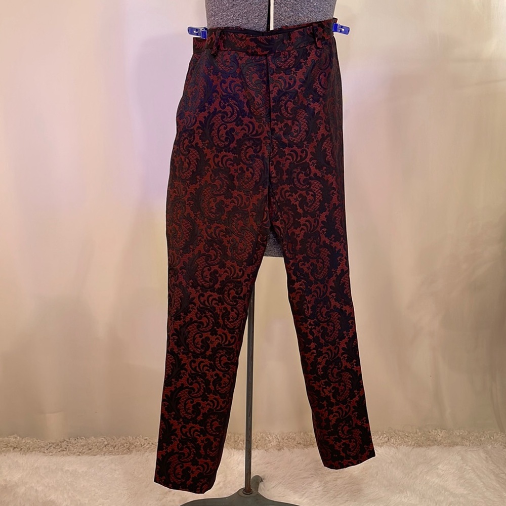 INC Damask Red and Black Dress Pants 34W X 32L